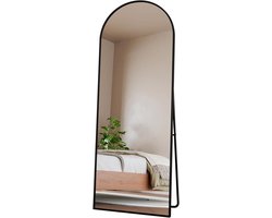 Staande Spiegel - Volledige Lengte - Kamer Vergroten - Met Inklapbare Standaard - 150 x 40 cm - Zwart