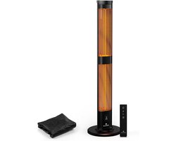 Staande Terrasverwarmer - Infrarood Verwarming - Buiten Genieten - Directe Warmte - 150 cm Hoog - Aluminium