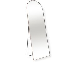 Staande Wandspiegel Taupe 160x60 cm met Metalen Rand - Minimalistisch Design