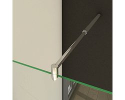Stabilisatiestang is in lengte verstelbaar van 70 tot 120 cm ,voor glasdikte 6-10mm.