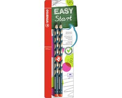 STABILO EASYgraph - HB - 2 stuks - Ergonomisch potlood - Patrol Blauw - Rechtshandig