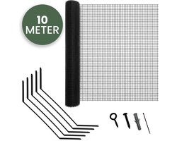 STACK® Kattengaas met Beugels – 10 Meter – Kattenwering Schutting – Kattennet / Katten Gaas – Katten Afrastering & Omheining Tuin