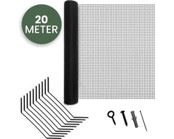 STACK® Kattengaas met Beugels – 20 Meter – Kattenwering Schutting – Kattennet / Katten Gaas – Katten Afrastering & Omheining Tuin