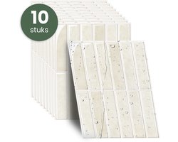 STACK® Plaktegels - 10 Stuks - Rechte Tegel - Grijs/Beige - 29 x 23 cm - Zelfklevende Tegels & Tegelstickers - Plak Tegels - Wandtegel Stickers & Zelfklevende Wandtegels - Keuken & Badkamer Tegels - 3D Muurstickers