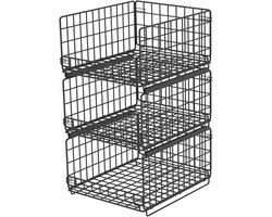 Stackbare Opbergdozen voor Kleding en Accessoires, Uitbreidbare Organizer voor Kast, Badkamer, Keuken en Kantoor, Set van 3 Stuks
