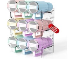 Stackbare Waterfles Organizer met Handvat, Grote 3-laagse Opbergruimte voor 9 Flessen, Ideaal voor Keuken en Kastopslag