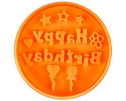 Städter Happy Birthday ø 6,5 cm oranje