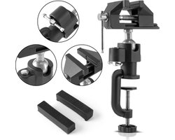 STAHLWERK TS-50 ST Stabiele tafelbankschroef met kogelgewricht, te gebruiken bij de modelbouw voor werkstukken van metaal, hout en kunststof