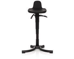 Stahulp / werkstoel TOP WORK 34 PU zwart / schuim metalen frame hjh OFFICE