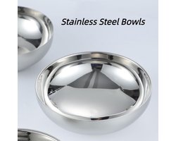 Stainless Steel Double Wall Bowl, Ice Bowl Insulated Bowl, Metal Mixing Bowl, Suitable For Storing Hot And Cold Dishes(Large)