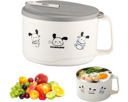 Stainless Steel Ramen Bowl - Instant Noodle Bowl - Noodle Bowl Set met Deksel - Soepkom - Ramen Pan voor Pasta en Fruit