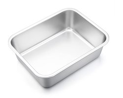 Stainless Steel Rectangular Baking Pan Large Oven Pan 32 x 25 x 8 cm Perfect for Lasagna/Brownie/Casserole Dishes Heavy Duty and Heat Resistant Dishwasher Safe