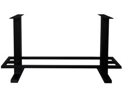 Stalen bartafel zwart 120 bij 60 cm en hoogte 105 cm (8 x 8 cm)