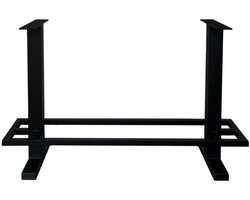 Stalen bartafel zwart 210 bij 60 cm en hoogte 105 cm (8 x 8 cm)