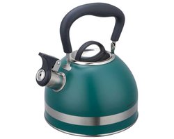 Stalen fluitketel 1,8 l - Inductie geschikt, groen, met geïntegreerd fluitje