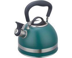 Stalen fluitketel 1,8 l - Inductie geschikt, groen, met geïntegreerd fluitje