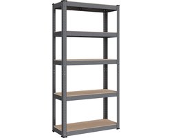 Stalen Frame Heavy Duty Plank - Grijze Plank - Verstelbare Planken - Gegalvaniseerd Staal - MDF - 30cm x 75cm x 150cm