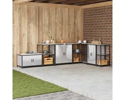 Stalen kast met robuuste structuur en flexibele configuratie voor opslag binnen en buiten, modern design met zacht en hittebestendig oppervlak
