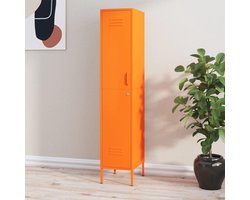 Stalen Kluiskast - Opbergkast Kledingkast - Veilige Opslag - Verstelbare Legplanken - 46 x 35 x 180 cm - Oranje