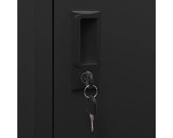 Stalen Locker – Metalen Kast – Opbergkast – Lockerkast – Stalen Kledingkast – Zwart – 38x45x180 cm – Inclusief Slot en Ventilatie