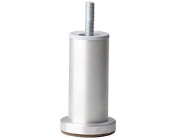Stalen meubelpoot aluminium rond ø 4,2 cm en hoogte 10 cm (M10) - Set van 4 stuks