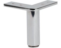 Stalen meubelpoot chroom hoek 13 bij 13 cm en hoogte 12 cm - Set van 4 stuks