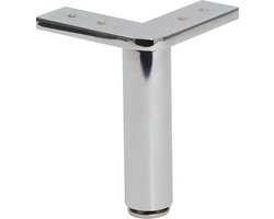 Stalen meubelpoot chroom hoek 13 bij 13 cm en hoogte 17 cm - Set van 4 stuks