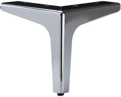 Stalen meubelpoot chroom hoek 13,5 bij 13,5 cm en hoogte 15 cm - Set van 4 stuks