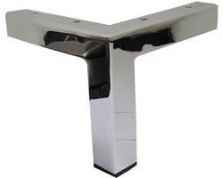 Stalen meubelpoot chroom hoek 3 bij 3 cm en hoogte 15 cm - Set van 4 stuks