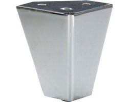 Stalen meubelpoot chroom hoek 6 bij 6 cm en hoogte 6,5 cm - Set van 4 stuks