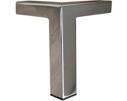 Stalen meubelpoot chroom hoek 9,5 bij 9,5 cm en hoogte 10 cm - Set van 4 stuks