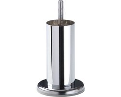 Stalen meubelpoot chroom rond ø 4,2 cm en hoogte 10 cm (M8) - Set van 4 stuks