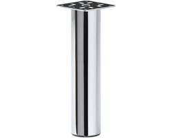 Stalen meubelpoot chroom rond ø 5 cm en hoogte 20 cm - Set van 4 stuks