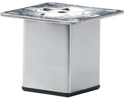 Stalen meubelpoot chroom vierkant 5 bij 5 cm en hoogte 7 cm (5 x 5 cm) - Set van 4 stuks