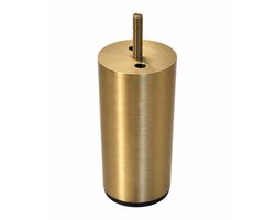 Stalen meubelpoot goud geborsteld rond ø 6 cm en hoogte 12 cm (M8) - Bedpoten-Meubelpoten-Kastpoten