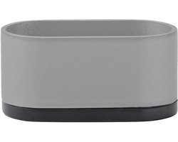 Stalen meubelpoot grijs ovaal 6 bij 3 cm en hoogte 3 cm (3 x 6 cm) - Set van 4 stuks