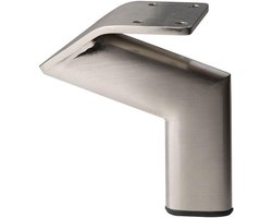 Stalen meubelpoot rvs look design 11,5 bij 2 cm en hoogte 12 cm - Set van 4 stuks