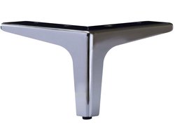 Stalen meubelpoot rvs look hoek 13,5 bij 13,5 cm en hoogte 10 cm - Set van 4 stuks