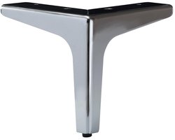 Stalen meubelpoot rvs look hoek 13,5 bij 13,5 cm en hoogte 13 cm - Set van 4 stuks