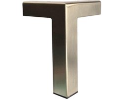 Stalen meubelpoot rvs look hoek 3 bij 3 cm en hoogte 15 cm - Set van 4 stuks