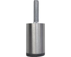 Stalen meubelpoot rvs look rond ø 2,5 cm en hoogte 4 cm (M8) - Set van 4 stuks
