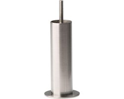 Stalen meubelpoot rvs look rond ø 4 cm en hoogte 17 cm (M8) - Set van 4 stuks