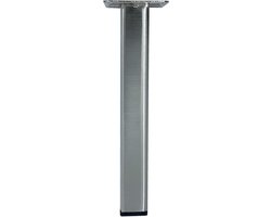 Stalen meubelpoot rvs look vierkant 2,5 bij 2,5 cm en hoogte 20 cm (2,5 x 2,5 cm) - Set van 4 stuks