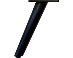 Stalen meubelpoot zwart conisch ø 3,5 cm / 2,5 cm en hoogte 16 cm - Set van 4 stuks
