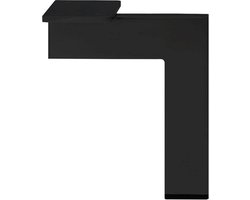 Stalen meubelpoot zwart design 14 bij 1,5 cm en hoogte 21 cm - Set van 4 stuks