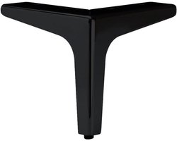 Stalen meubelpoot zwart hoek 13,5 bij 13,5 cm en hoogte 13 cm - Set van 4 stuks