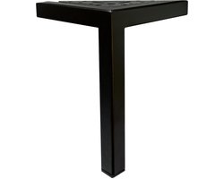 Stalen meubelpoot zwart hoek 13,5 bij 13,5 cm en hoogte 18 cm (2 x 2 cm) - Set van 4 stuks