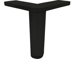 Stalen meubelpoot zwart rond ø 13 cm en hoogte 12 cm - Set van 4 stuks