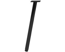 Stalen meubelpoot zwart rond ø 2,5 cm en hoogte 36 cm - Set van 4 stuks