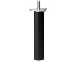 Stalen meubelpoot zwart rond ø 3 cm en hoogte 17 cm (M8) - Set van 4 stuks